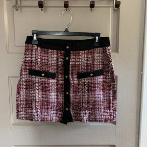 Adorable Tweed Plaid Mini Skirt